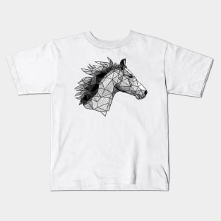 Horse's Mane Geometric Sketch Kids T-Shirt